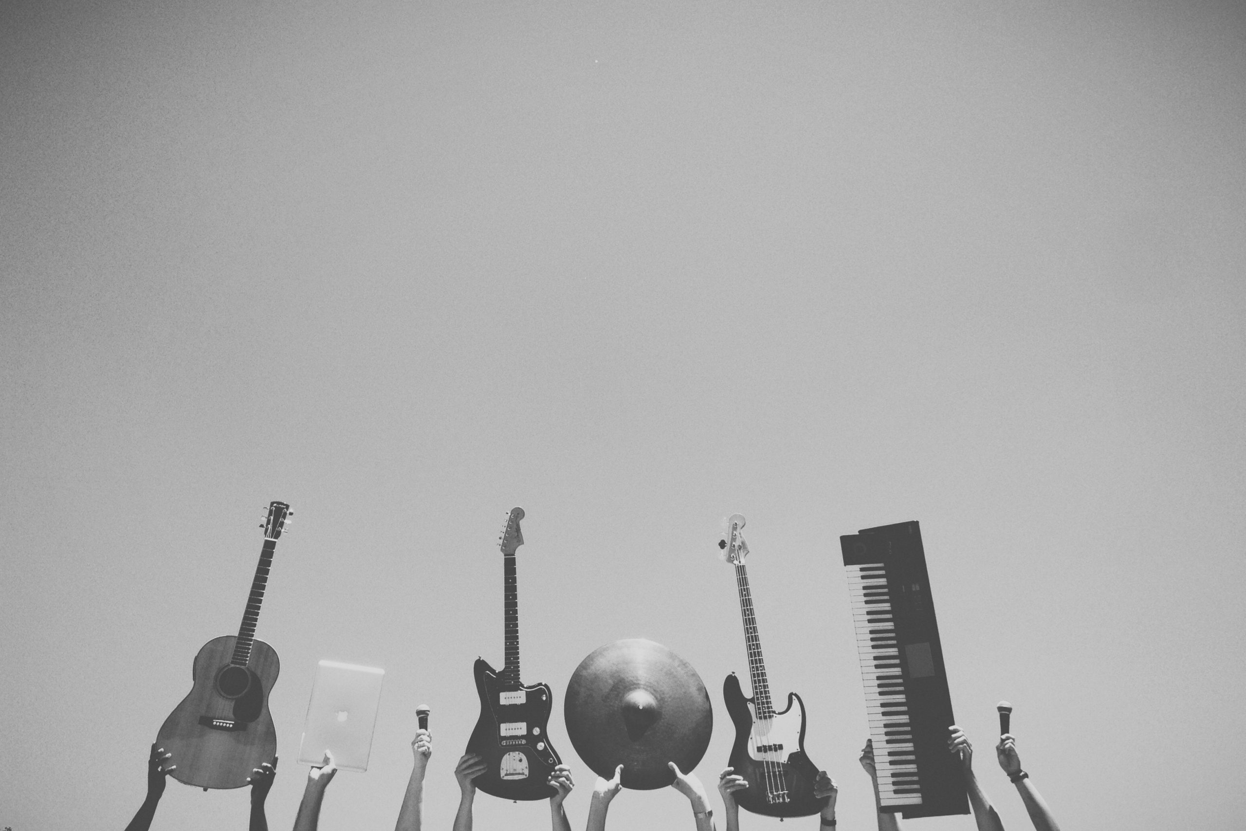 hands, music, musicians, instruments, electric guitars, accoustin guitar, cymbols, keyboard, microphone, macbook, laptop, apple, audio